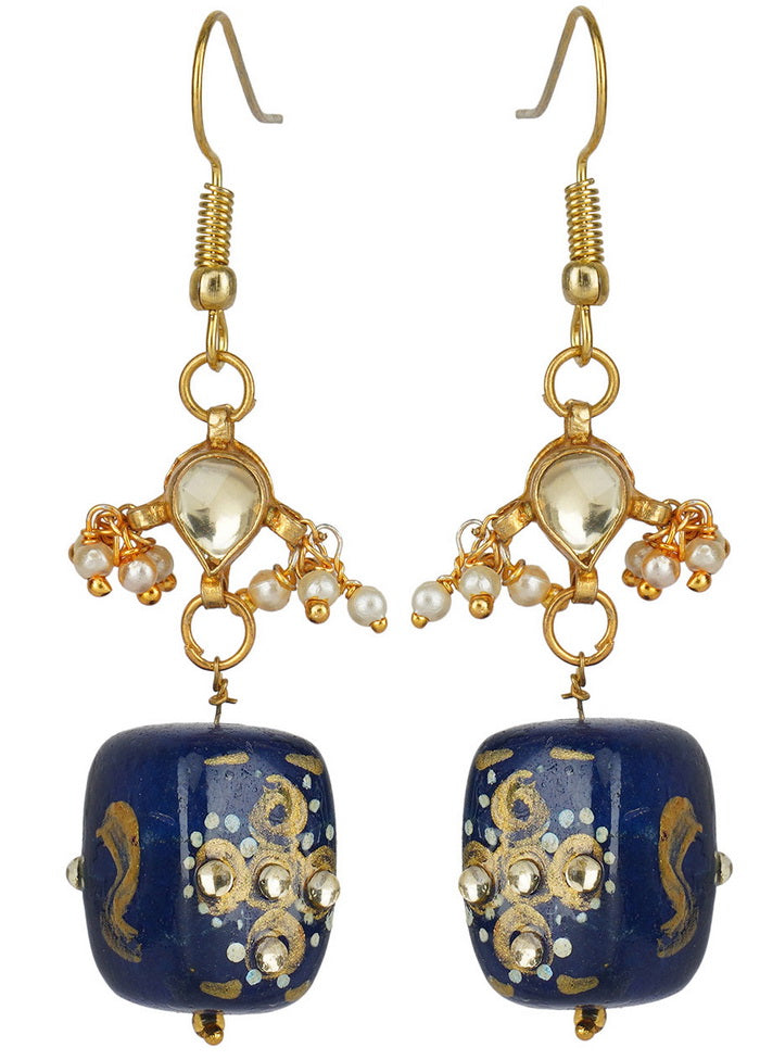 Matte Gold Brass Earrings - Indian Silk House Agencies