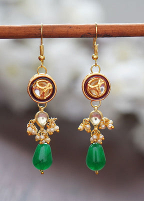 Matte Gold Brass Earrings - Indian Silk House Agencies