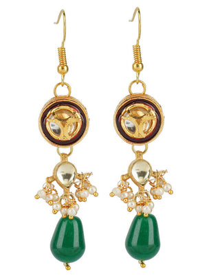 Matte Gold Brass Earrings - Indian Silk House Agencies