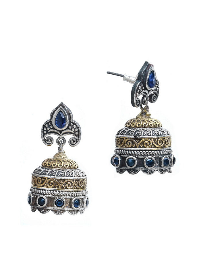 Dual Tone Brass Set Of Necklace and Earrings - Indian Silk House Agencies