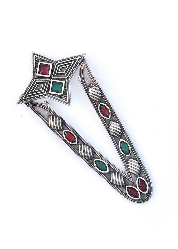 Silver Tone Brass Earrings - Indian Silk House Agencies