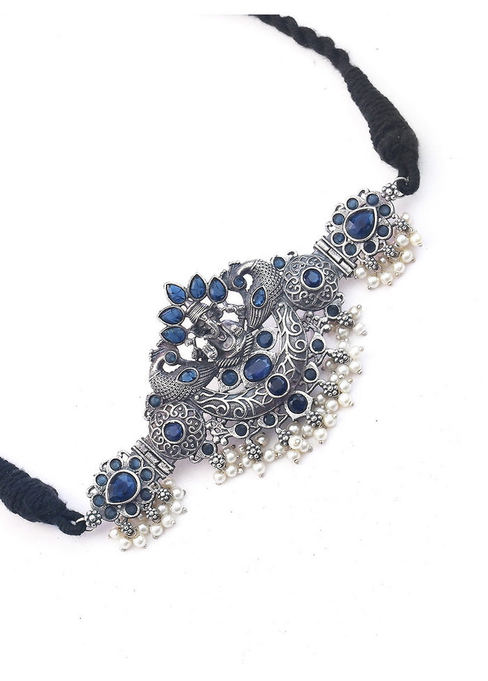 Silver Tone Brass Necklace - Indian Silk House Agencies