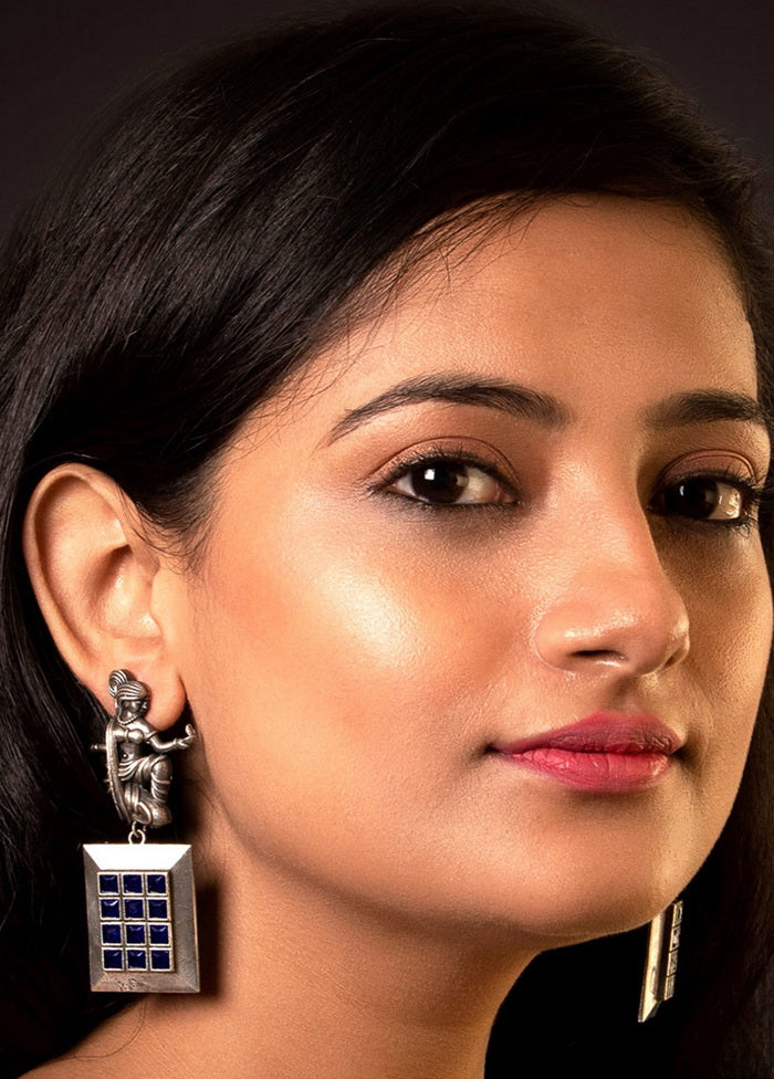 Silver Tone Brass Earrings - Indian Silk House Agencies