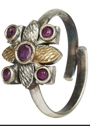 Dual Tone Brass Toe Ring - Indian Silk House Agencies