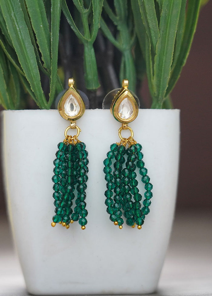 Matte Gold Brass Earrings - Indian Silk House Agencies