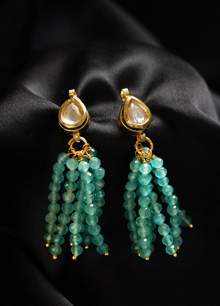 Matte Gold Brass Earrings - Indian Silk House Agencies