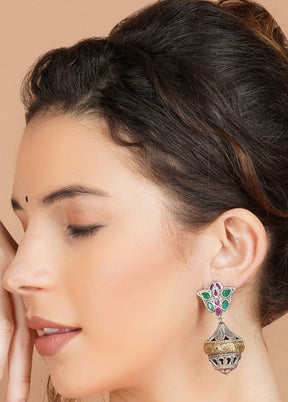 Handcrafted Dual Tone Brass Earrings - Indian Silk House Agencies