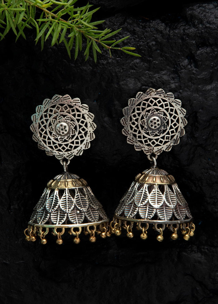 Handcrafted Dual Tone Brass Earrings - Indian Silk House Agencies