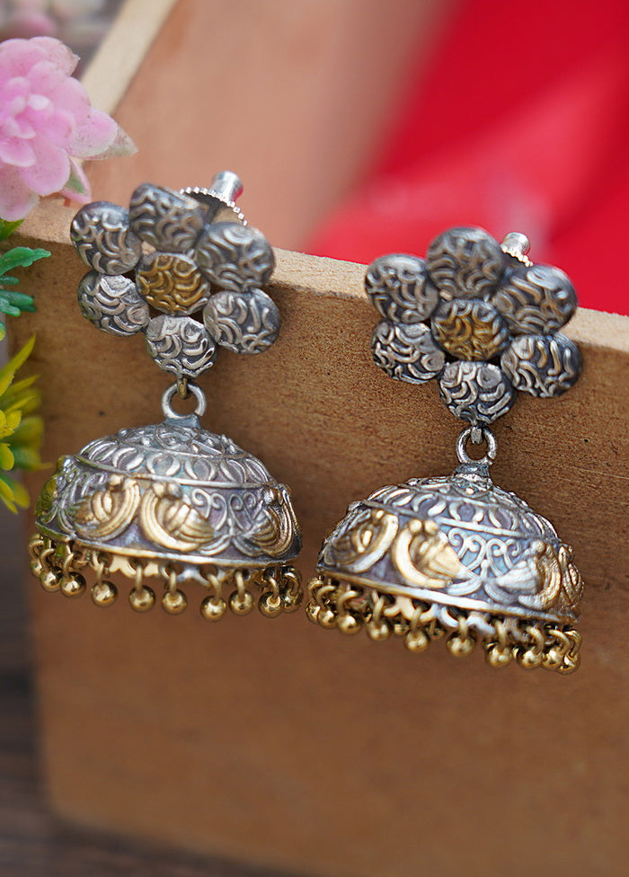 Handcrafted Dual Tone Brass Jhumka - Indian Silk House Agencies