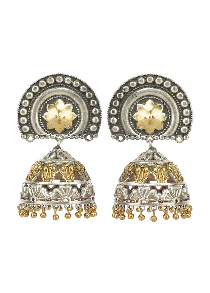 Handcrafted Dual Tone Brass Jhumka - Indian Silk House Agencies