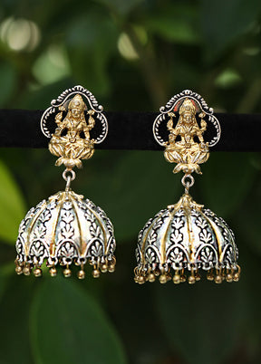 Silver Handcrafted Brass Jhumka - Indian Silk House Agencies