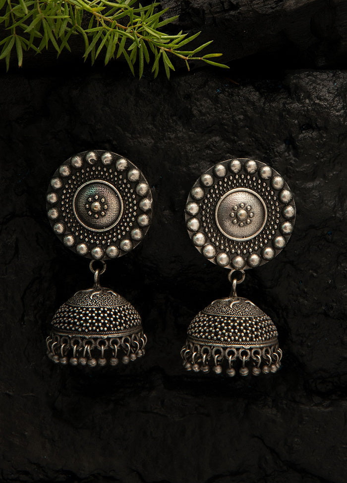 Handcrafted Silver Tone Brass Jhumka - Indian Silk House Agencies