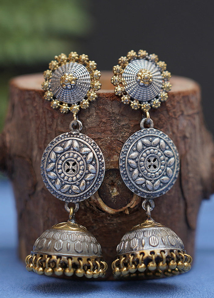 Long Tale Dual Tone Brass Jhumka - Indian Silk House Agencies