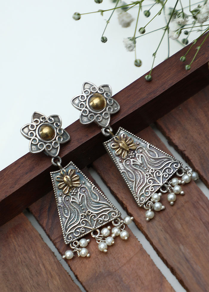 Dual Tone Handcrafted Brass Earrings - Indian Silk House Agencies