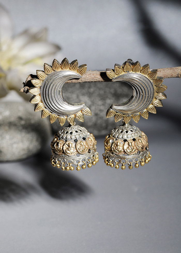 Dual Tone Brass Stud Jhumka - Indian Silk House Agencies