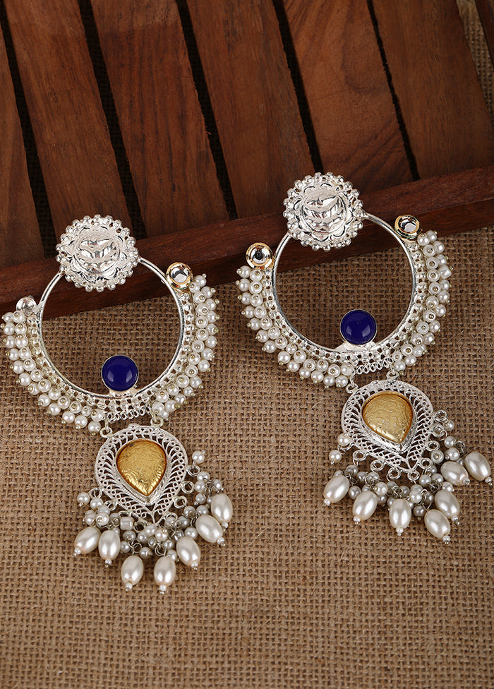 Silver Handcrafted Brass Earrings - Indian Silk House Agencies