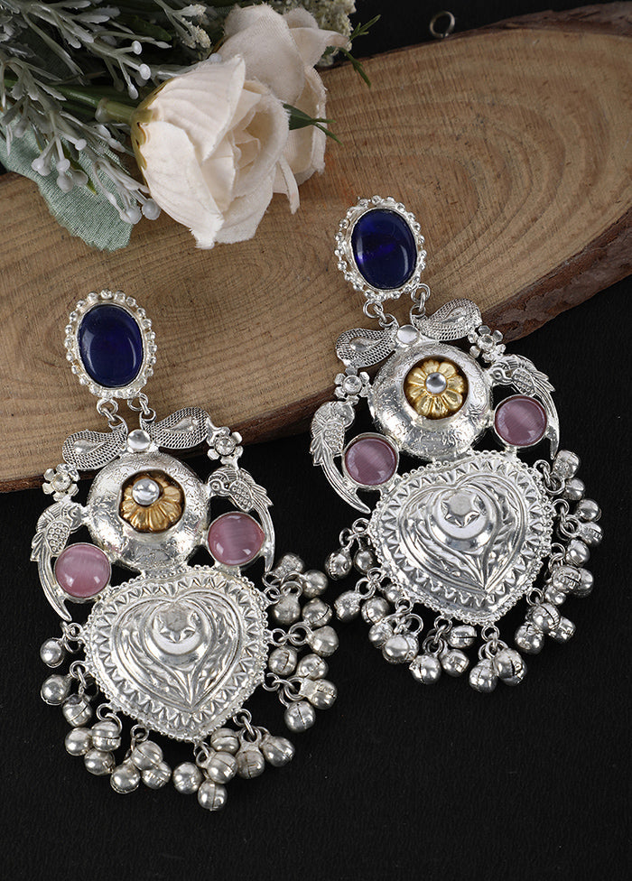 Silver Handcrafted Brass Earrings - Indian Silk House Agencies