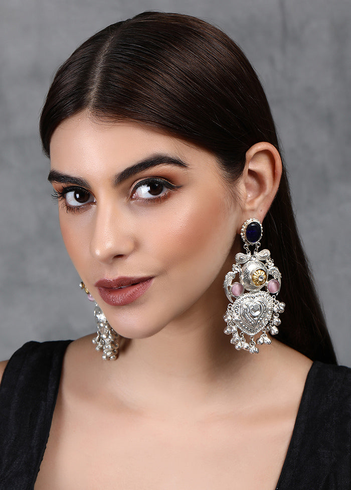 Silver Handcrafted Brass Earrings - Indian Silk House Agencies