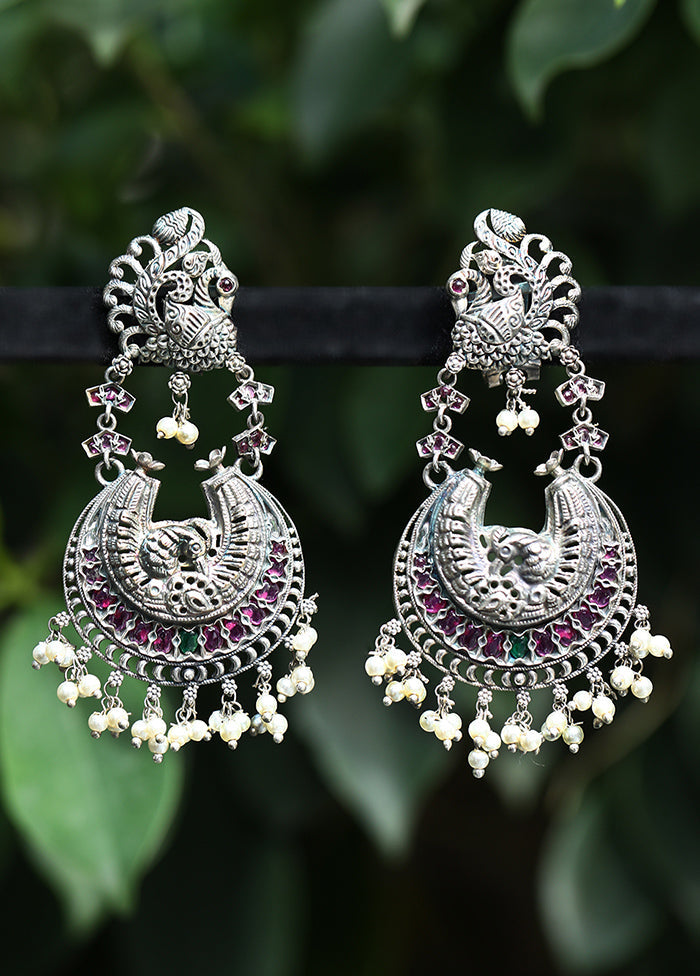 Red Handcrafted Brass Earrings - Indian Silk House Agencies