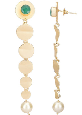 Long Pattern Matte Gold Earrings - Indian Silk House Agencies