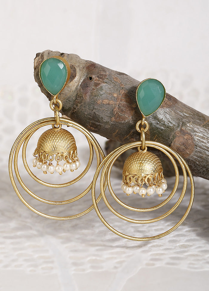 Round Shape Matte Gold Earrings - Indian Silk House Agencies