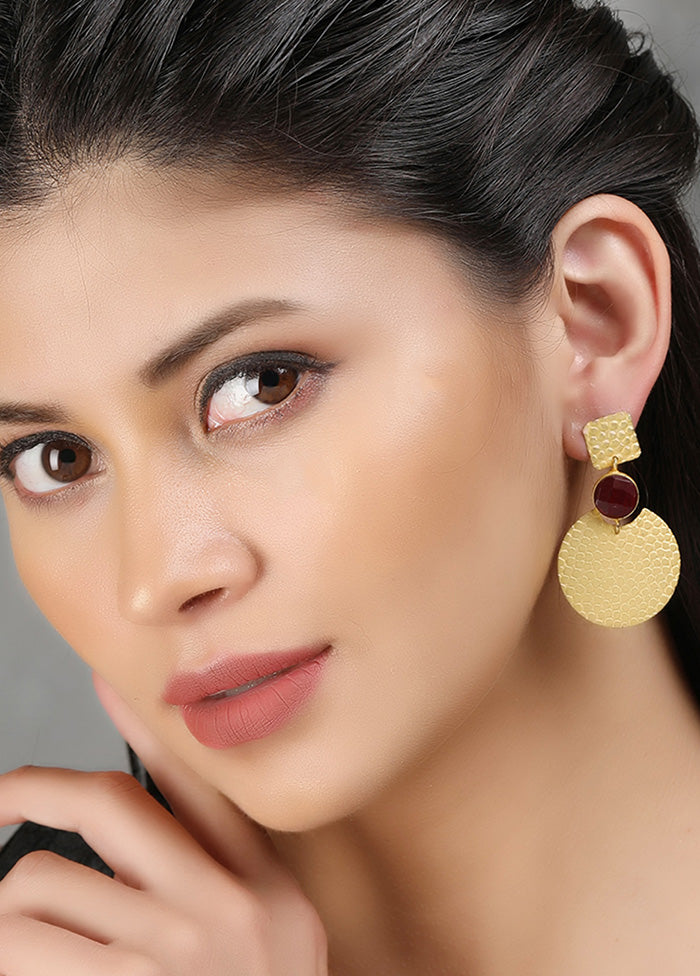 Round Shape Matte Gold Earrings - Indian Silk House Agencies