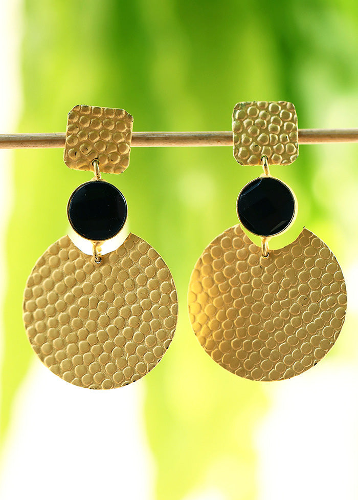 Round Shape Matte Gold Earrings - Indian Silk House Agencies