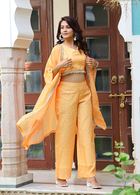 2 Pc Orange Readymade Silk Coord Set