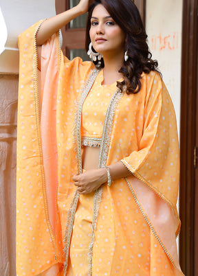 2 Pc Orange Readymade Silk Coord Set