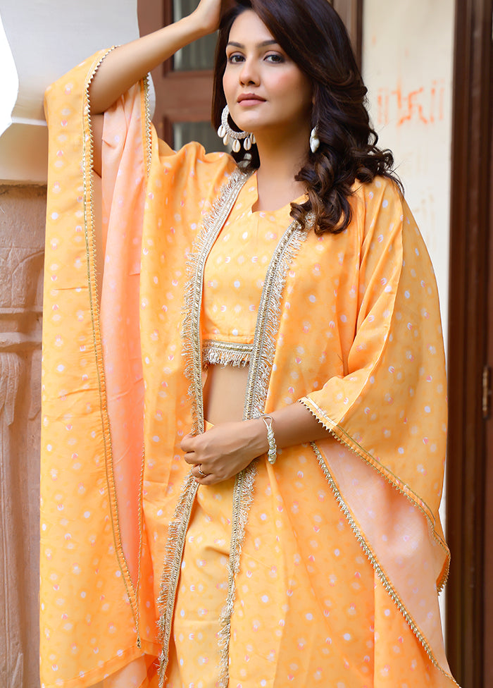 2 Pc Orange Readymade Silk Coord Set