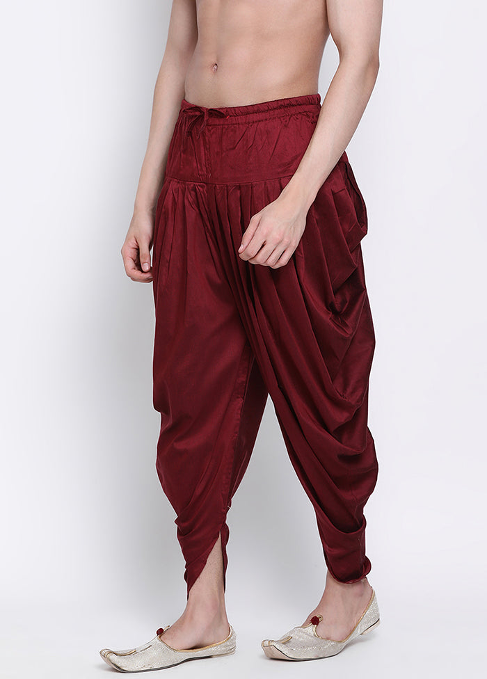 Maroon Solid Silk Kaul - Indian Silk House Agencies