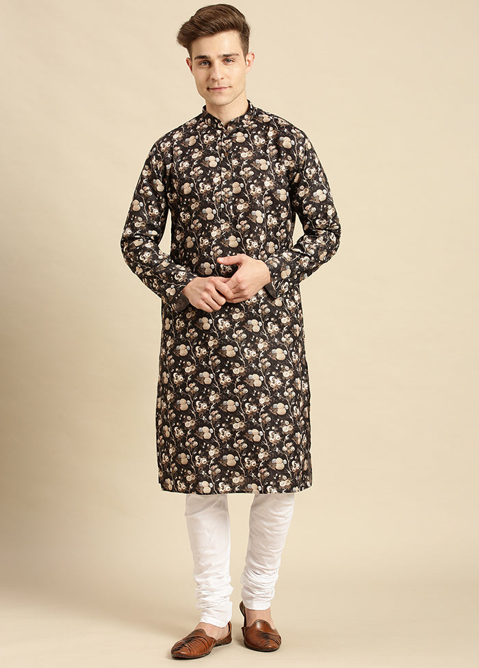 Brown Printed Cotton Kurta VDSAN040486 - Indian Silk House Agencies