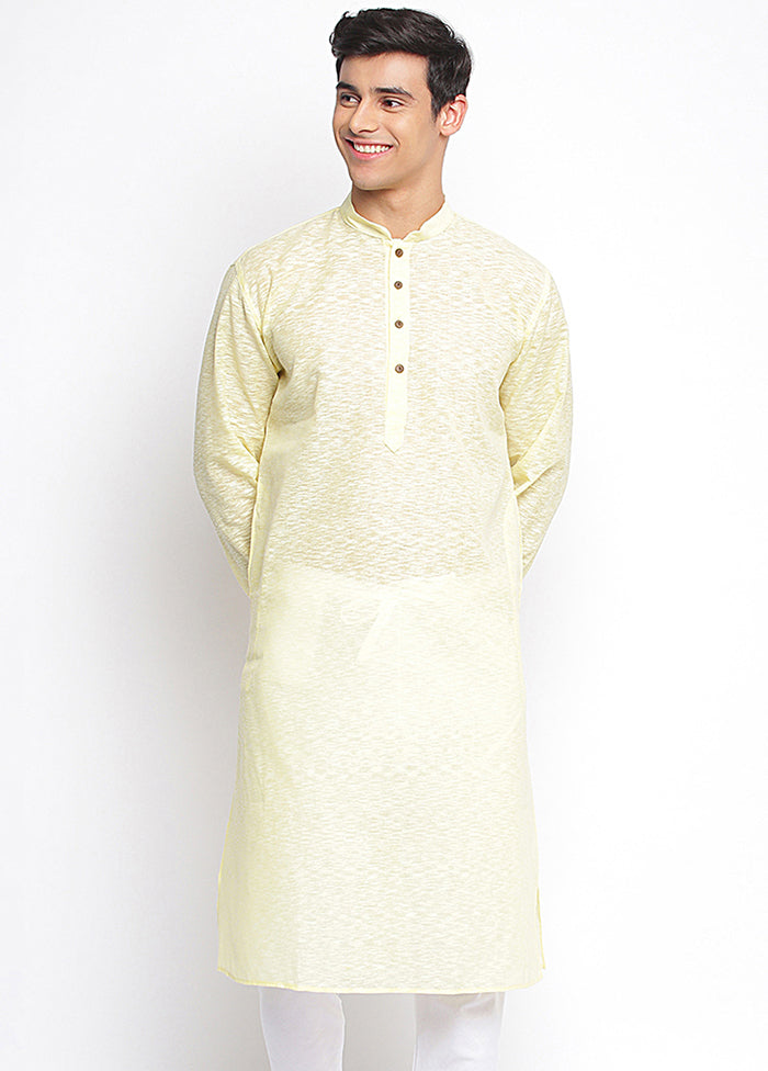 Yellow Solid Cotton Kurta VDSAN040399 - Indian Silk House Agencies