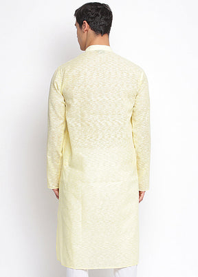 Yellow Solid Cotton Kurta VDSAN040399 - Indian Silk House Agencies