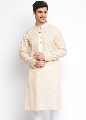 Peach Woven Cotton Kurta VDSAN040401 - Indian Silk House Agencies