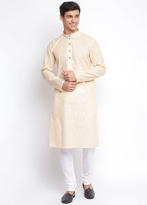 Peach Woven Cotton Kurta VDSAN040401 - Indian Silk House Agencies