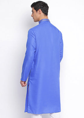 Blue Solid Cotton Kurta VDSAN040415 - Indian Silk House Agencies