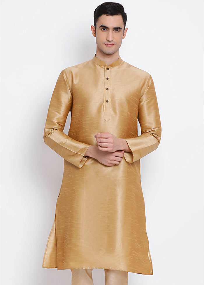 Beige Solid Silk Kurta VDSAN040294 - Indian Silk House Agencies