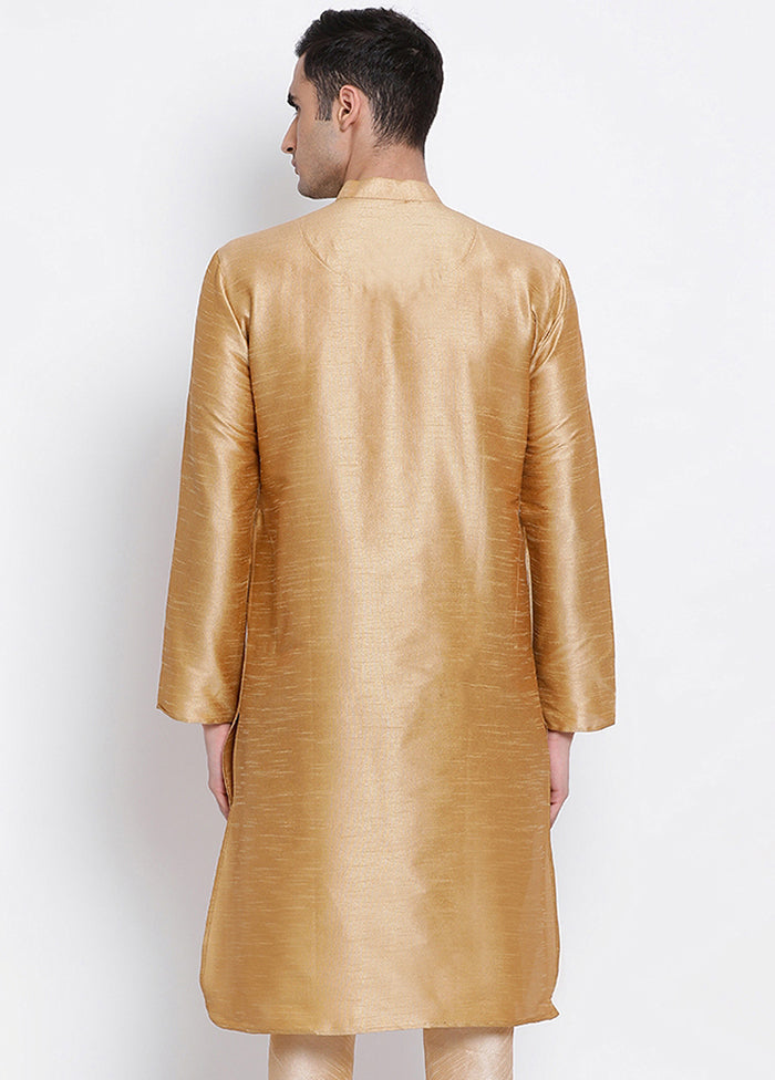 Beige Solid Silk Kurta VDSAN040294 - Indian Silk House Agencies