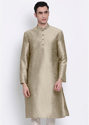 Grey Solid Silk Kurta VDSAN040421 - Indian Silk House Agencies