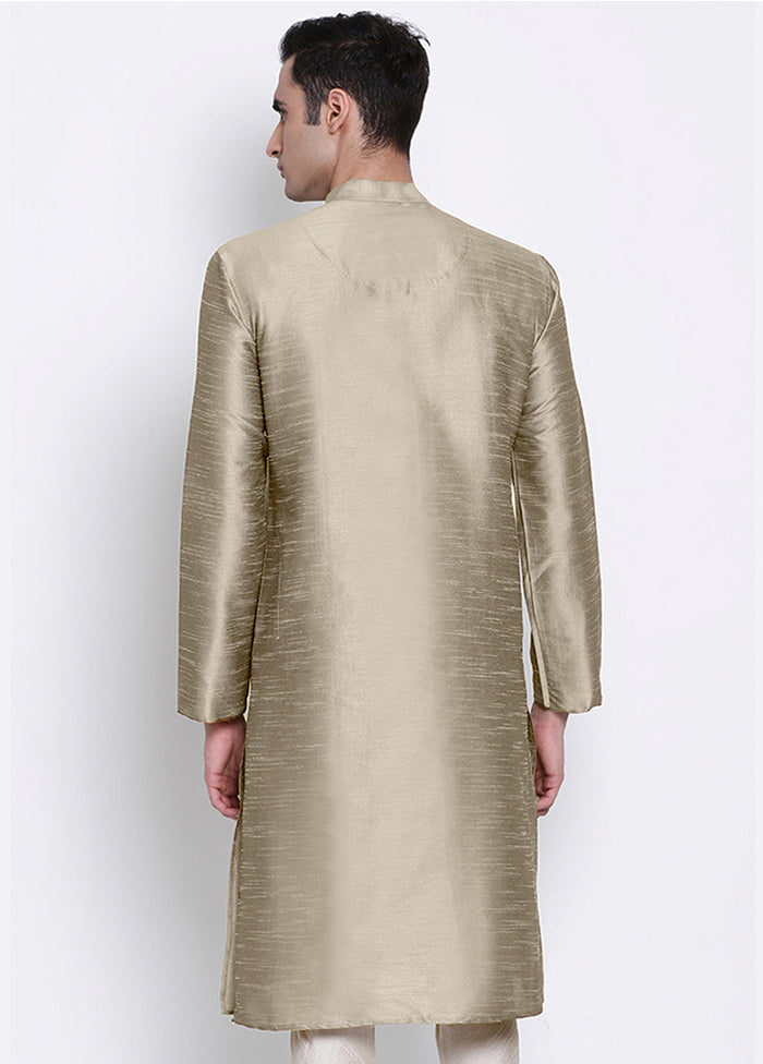 Grey Solid Silk Kurta VDSAN040421 - Indian Silk House Agencies