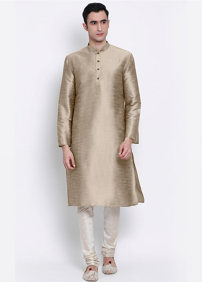 Grey Solid Silk Kurta VDSAN040421 - Indian Silk House Agencies