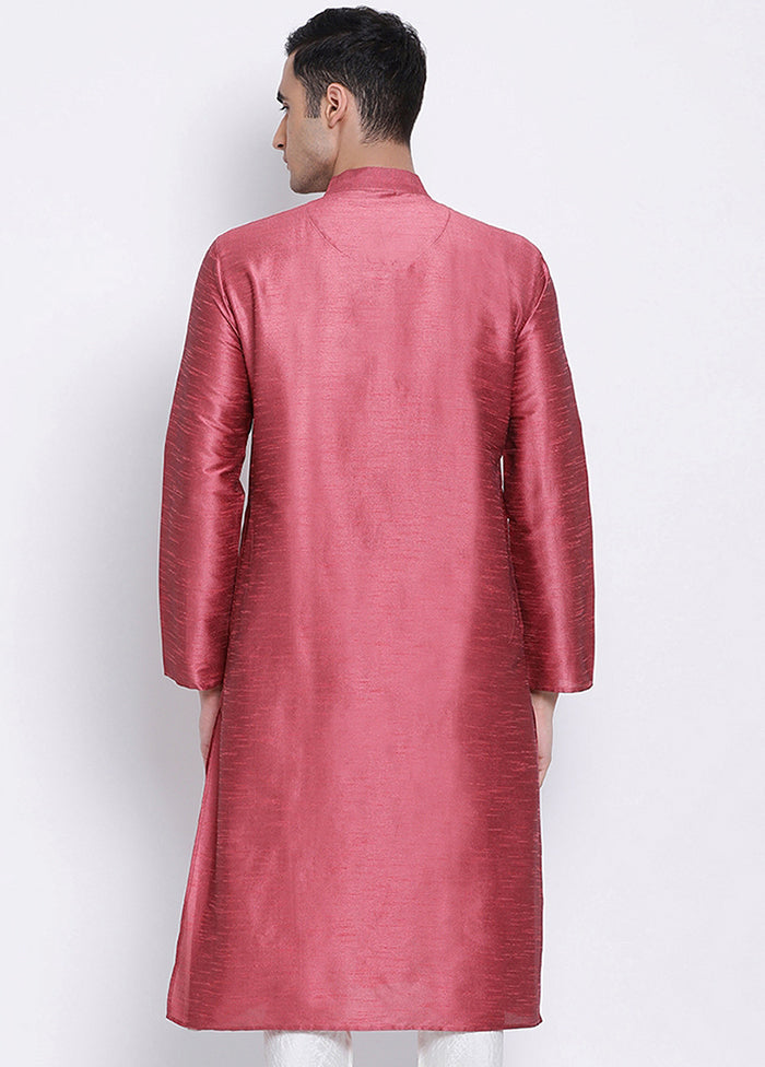 Pink Solid Silk Kurta VDSAN040301 - Indian Silk House Agencies