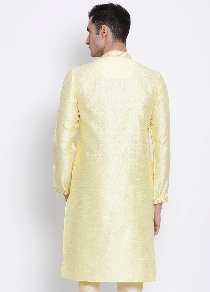 Yellow Woven Silk Kurta VDSAN040332 - Indian Silk House Agencies