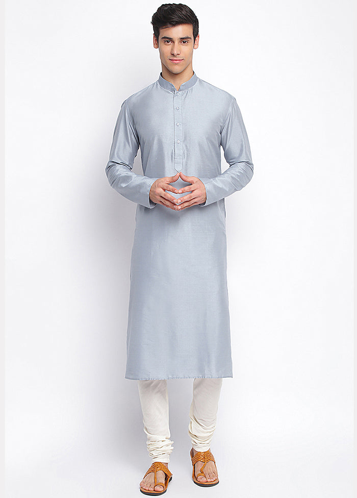 Livid Solid Dupion Silk Kurta VDSAN040432 - Indian Silk House Agencies