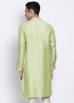 Green Woven Silk Kurta VDSAN040343 - Indian Silk House Agencies