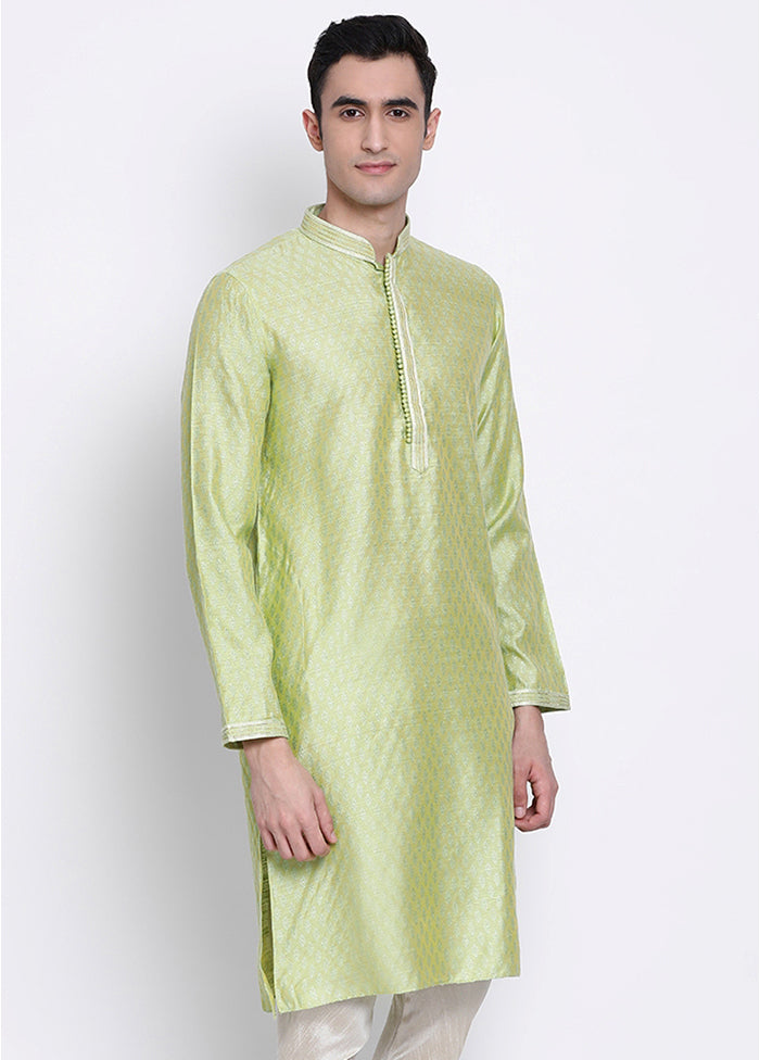 Green Woven Silk Kurta VDSAN040343 - Indian Silk House Agencies