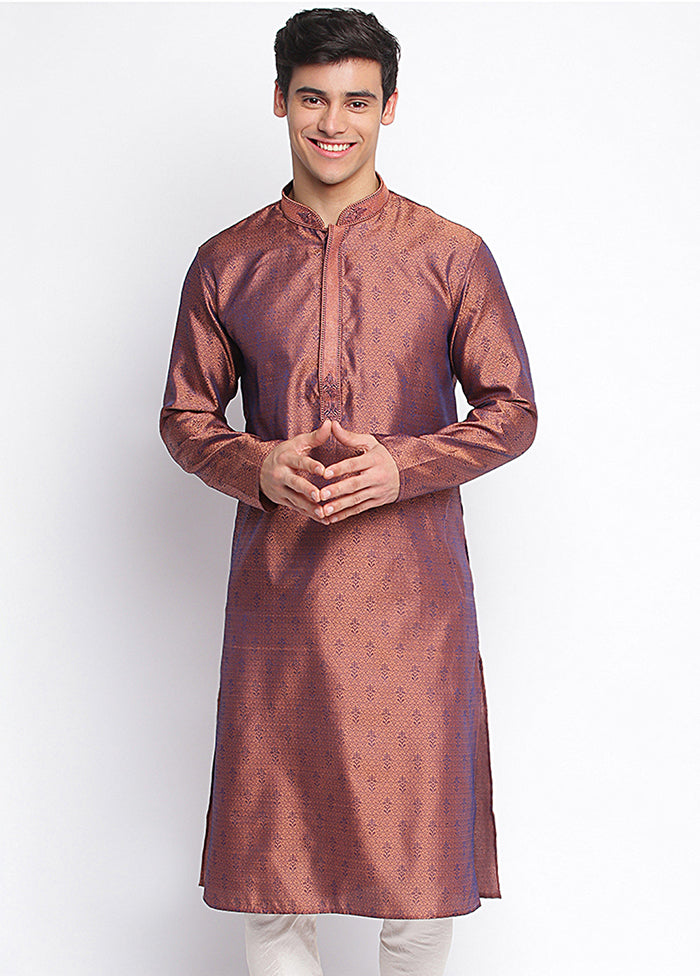 Mauve Woven Silk Kurta VDSAN040458 - Indian Silk House Agencies