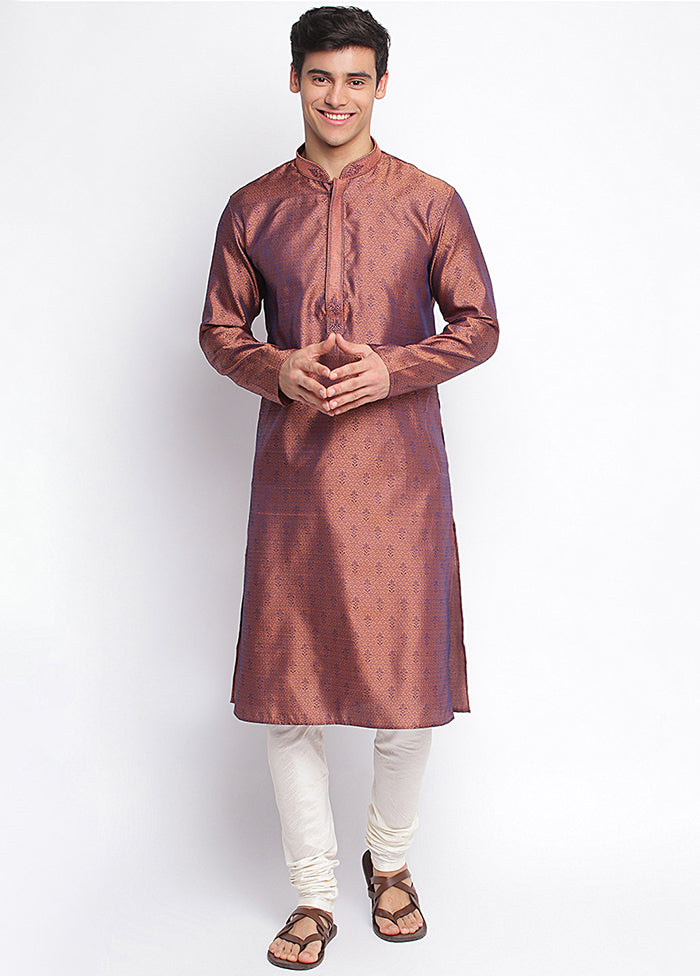 Mauve Woven Silk Kurta VDSAN040458 - Indian Silk House Agencies