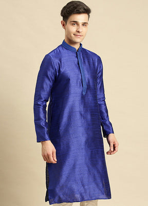 Ink Blue Woven Jacquard Woven Kurta VDSAN210141 - Indian Silk House Agencies